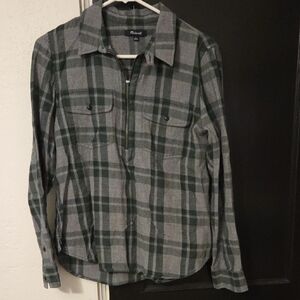 Green and Gray Plaid Shirt